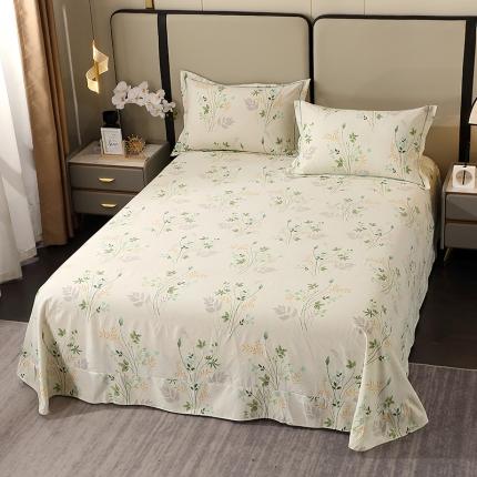 晶缦 2023新款格林系列全棉活性磨毛多规格床单 林间细雨