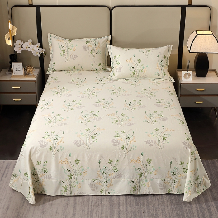 91家纺网 家纺一手货源 找家纺 晶缦 2023新款格林系列全棉活性磨毛多规格床单 林间细雨