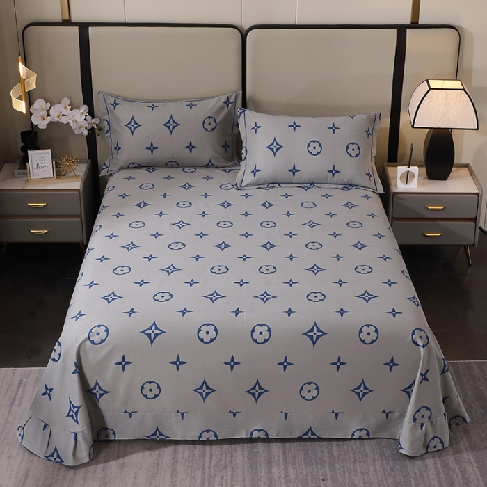 91家纺网 家纺一手货源 找家纺 晶缦 2023新款格林系列全棉活性磨毛多规格床单 路易斯