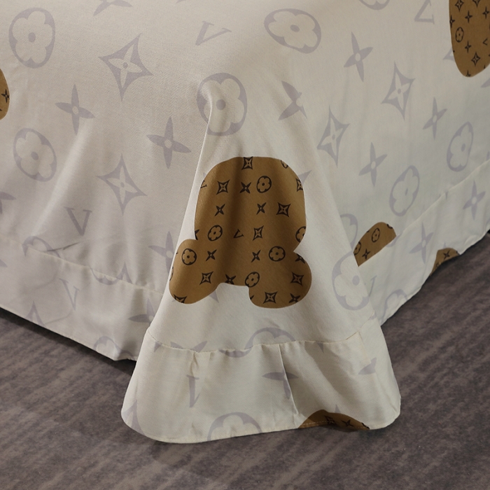 91家纺网 家纺一手货源 找家纺 晶缦 2023新款格林系列全棉活性磨毛多规格床单 路易熊