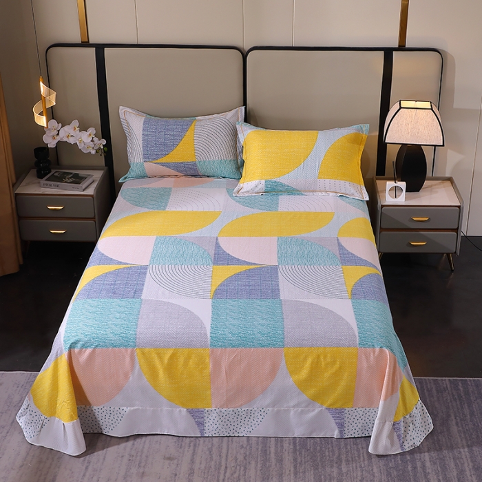 91家纺网 家纺一手货源 找家纺 晶缦 2023新款格林系列全棉活性磨毛多规格床单 美好时光