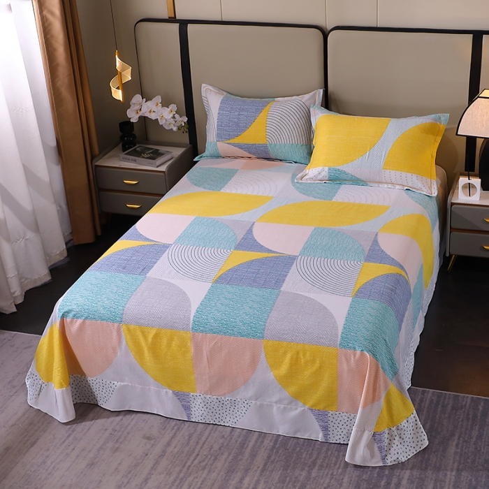 91家纺网 家纺一手货源 找家纺 晶缦 2023新款格林系列全棉活性磨毛多规格床单 美好时光