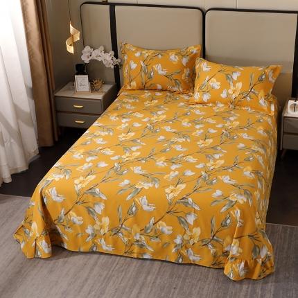 晶缦 2023新款格林系列全棉活性磨毛多规格床单 如月梦黄