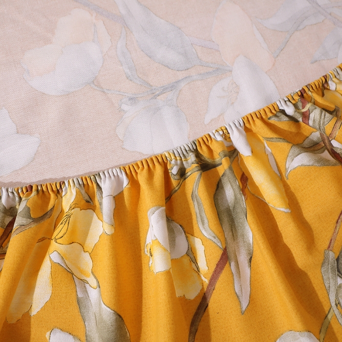 91家纺网 家纺一手货源 找家纺 晶缦 2023新款格林系列全棉活性磨毛多规格床单 如月梦黄