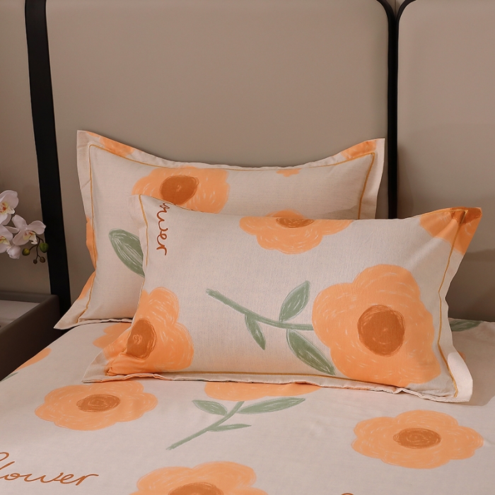 91家纺网 家纺一手货源 找家纺 晶缦 2023新款格林系列全棉活性磨毛多规格床单 太阳花