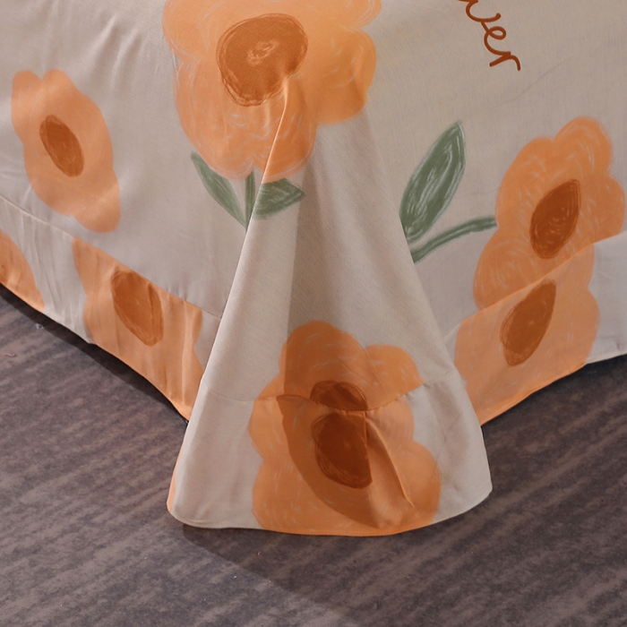 91家纺网 家纺一手货源 找家纺 晶缦 2023新款格林系列全棉活性磨毛多规格床单 太阳花