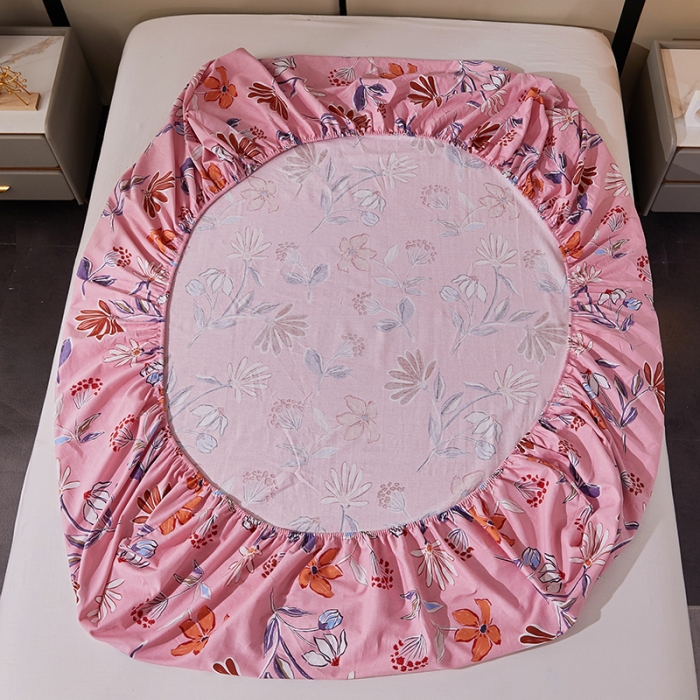 91家纺网 家纺一手货源 找家纺 晶缦 2023新款格林系列全棉活性磨毛多规格床笠 花语纷飞