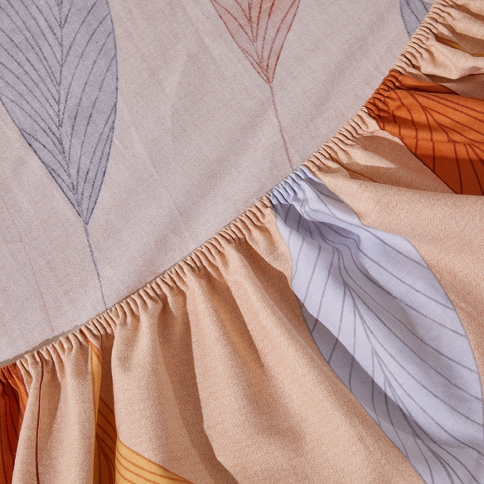 91家纺网 家纺一手货源 找家纺 晶缦 2023新款格林系列全棉活性磨毛多规格床笠 花姿摇曳黄