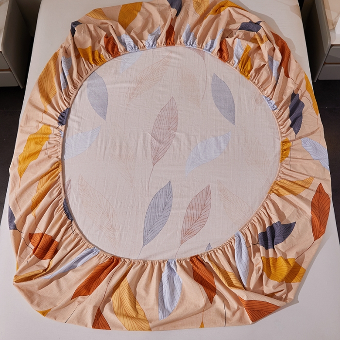 91家纺网 家纺一手货源 找家纺 晶缦 2023新款格林系列全棉活性磨毛多规格床笠 花姿摇曳黄