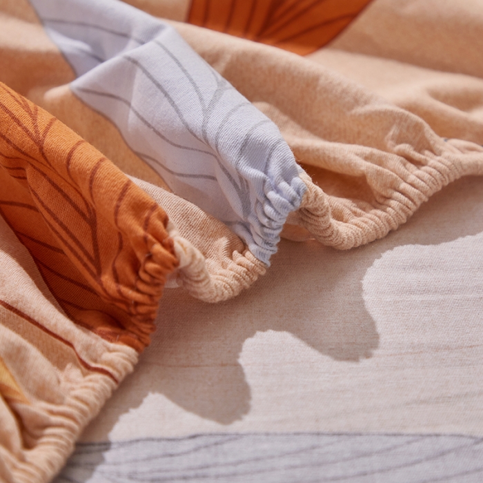 91家纺网 家纺一手货源 找家纺 晶缦 2023新款格林系列全棉活性磨毛多规格床笠 花姿摇曳黄