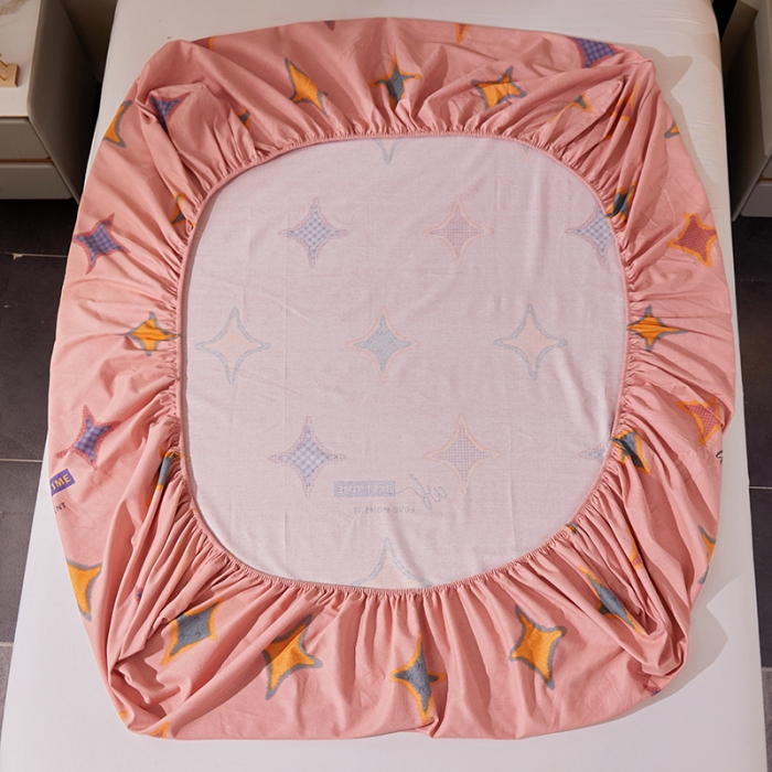 91家纺网 家纺一手货源 找家纺 晶缦 2023新款格林系列全棉活性磨毛多规格床笠 满天星