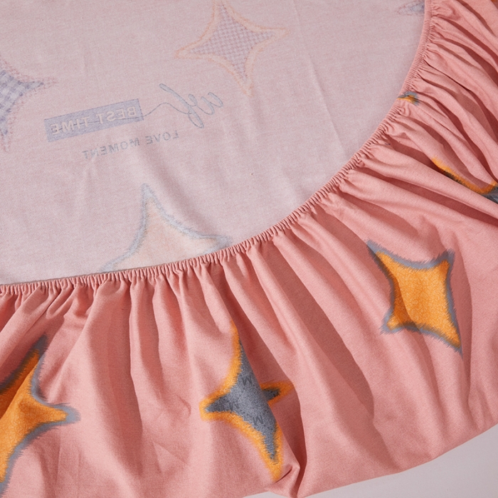 91家纺网 家纺一手货源 找家纺 晶缦 2023新款格林系列全棉活性磨毛多规格床笠 满天星