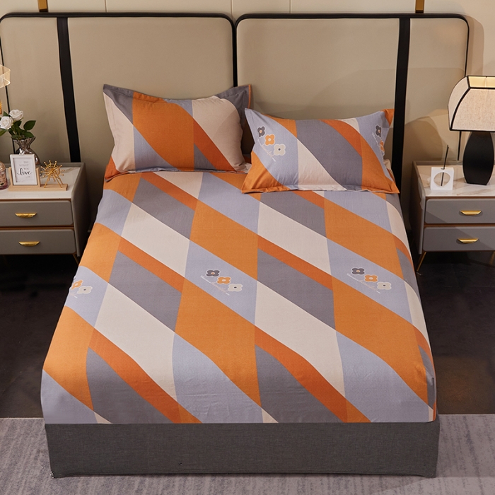 91家纺网 家纺一手货源 找家纺 晶缦 2023新款格林系列全棉活性磨毛多规格床笠 曼妙花絮