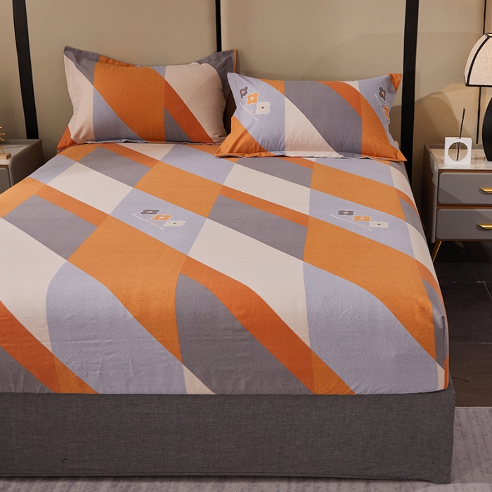 91家纺网 家纺一手货源 找家纺 晶缦 2023新款格林系列全棉活性磨毛多规格床笠 曼妙花絮