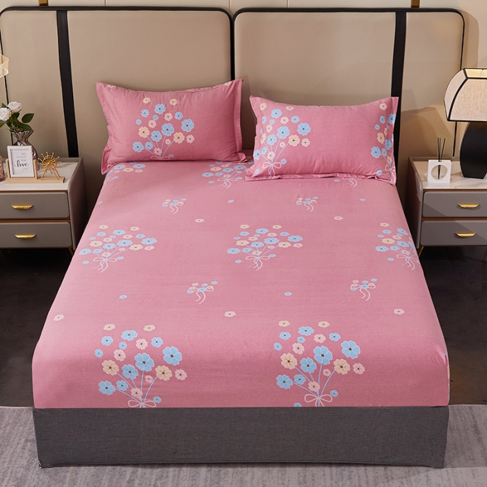 91家纺网 家纺一手货源 找家纺 晶缦 2023新款格林系列全棉活性磨毛多规格床笠 沁香