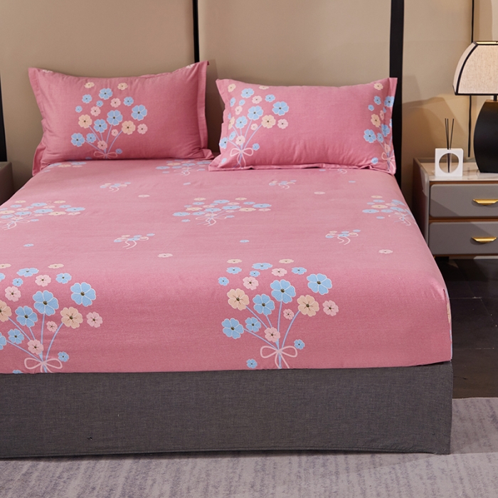 91家纺网 家纺一手货源 找家纺 晶缦 2023新款格林系列全棉活性磨毛多规格床笠 沁香