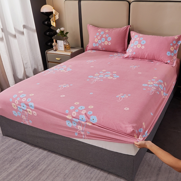 91家纺网 家纺一手货源 找家纺 晶缦 2023新款格林系列全棉活性磨毛多规格床笠 沁香