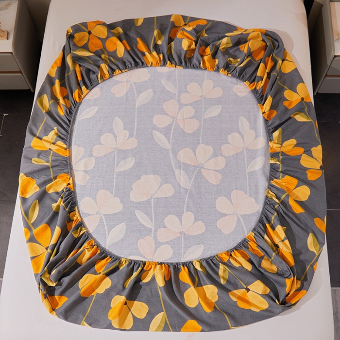 91家纺网 家纺一手货源 找家纺 晶缦 2023新款格林系列全棉活性磨毛多规格床笠 叶叶生辉