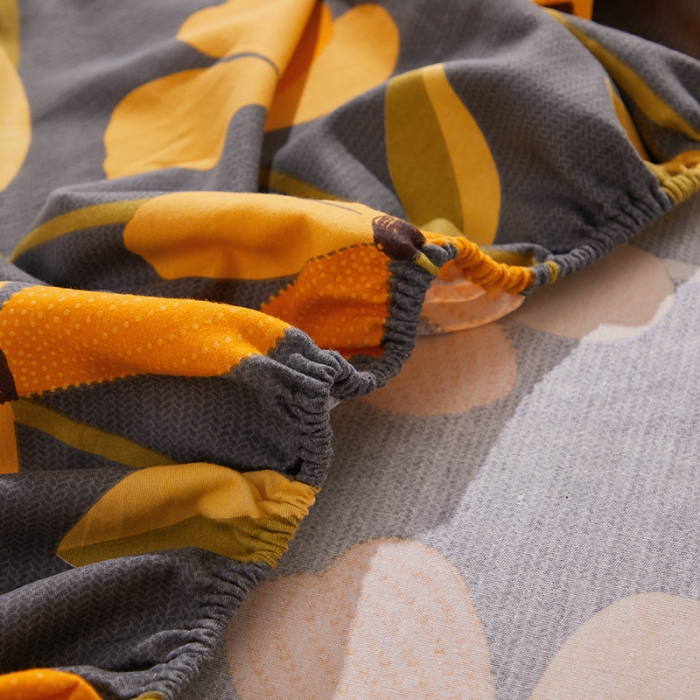 91家纺网 家纺一手货源 找家纺 晶缦 2023新款格林系列全棉活性磨毛多规格床笠 叶叶生辉