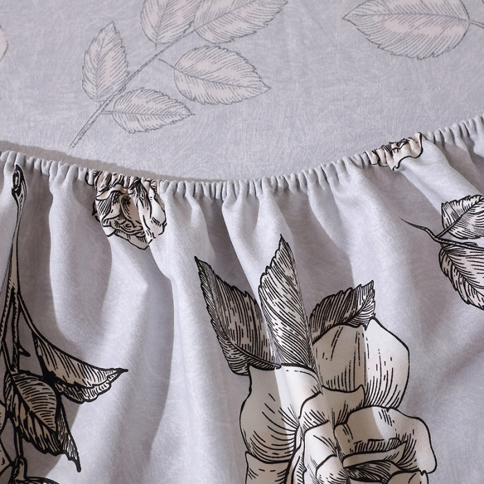 91家纺网 家纺一手货源 找家纺 晶缦 2023新款格林系列全棉活性磨毛多规格床笠 庄园灰