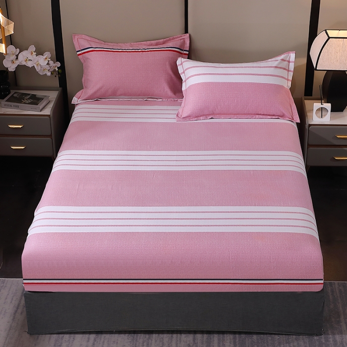 91家纺网 家纺一手货源 找家纺 晶缦 2023新款格林系列全棉活性磨毛多规格床笠 爱伦粉