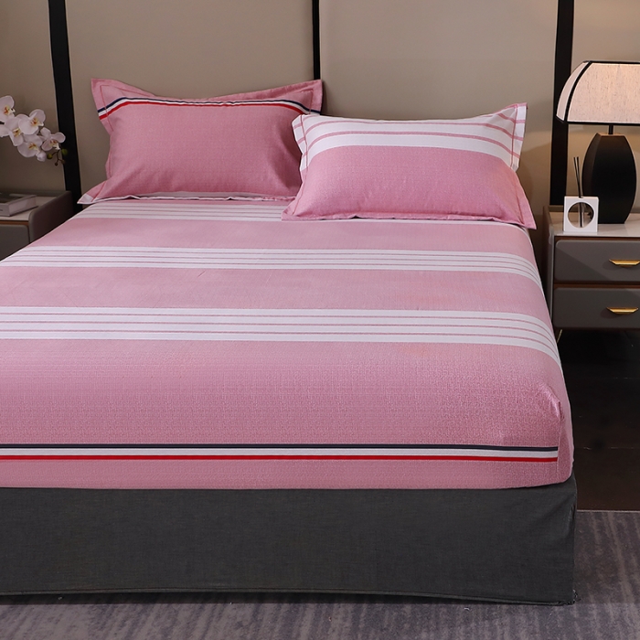 91家纺网 家纺一手货源 找家纺 晶缦 2023新款格林系列全棉活性磨毛多规格床笠 爱伦粉