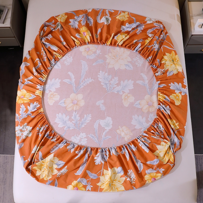 91家纺网 家纺一手货源 找家纺 晶缦 2023新款格林系列全棉活性磨毛多规格床笠 浪漫花语