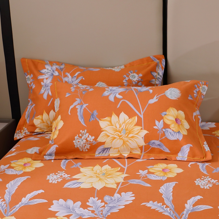 91家纺网 家纺一手货源 找家纺 晶缦 2023新款格林系列全棉活性磨毛多规格床笠 浪漫花语