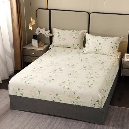 晶缦 2023新款格林系列全棉活性磨毛多规格床笠 林间细雨