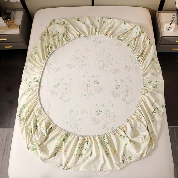 91家纺网 家纺一手货源 找家纺 晶缦 2023新款格林系列全棉活性磨毛多规格床笠 林间细雨