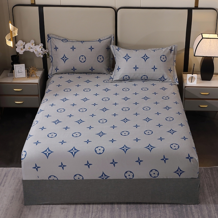 91家纺网 家纺一手货源 找家纺 晶缦 2023新款格林系列全棉活性磨毛多规格床笠 路易斯