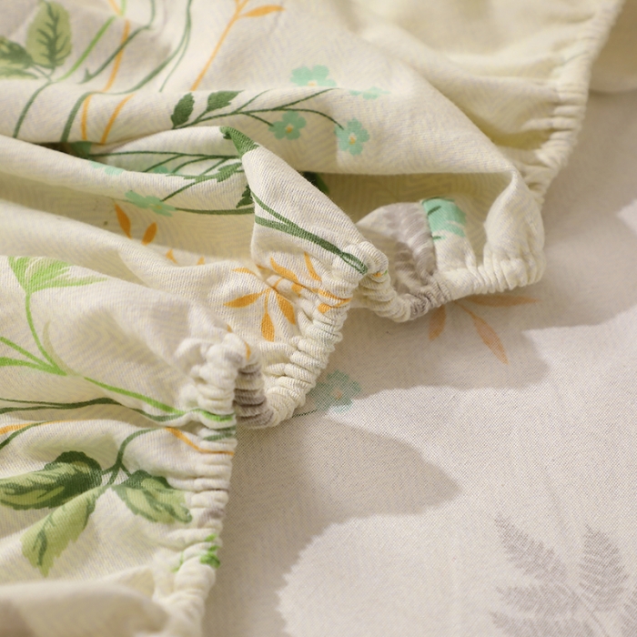 91家纺网 家纺一手货源 找家纺 晶缦 2023新款格林系列全棉活性磨毛多规格床笠 林间细雨