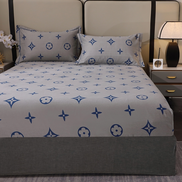 91家纺网 家纺一手货源 找家纺 晶缦 2023新款格林系列全棉活性磨毛多规格床笠 路易斯