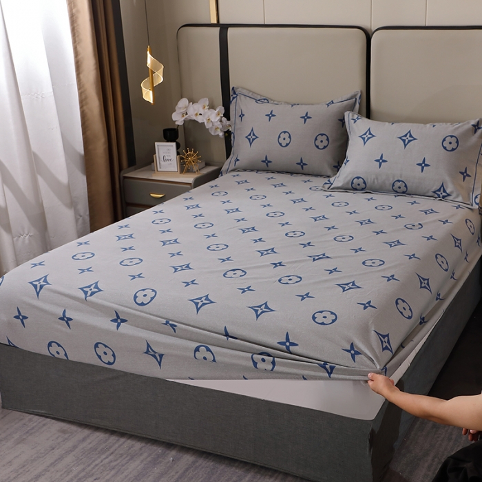 91家纺网 家纺一手货源 找家纺 晶缦 2023新款格林系列全棉活性磨毛多规格床笠 路易斯