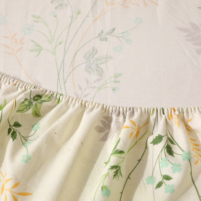 91家纺网 家纺一手货源 找家纺 晶缦 2023新款格林系列全棉活性磨毛多规格床笠 林间细雨