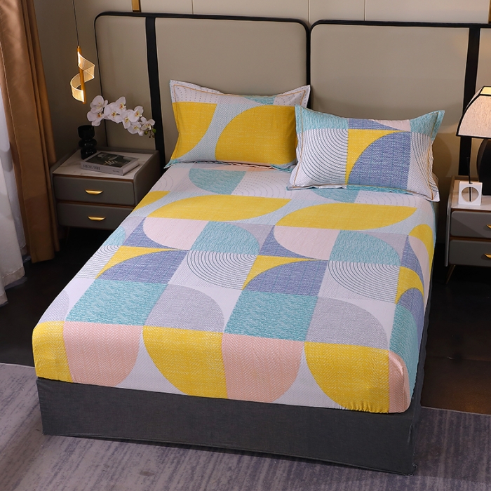 91家纺网 家纺一手货源 找家纺 晶缦 2023新款格林系列全棉活性磨毛多规格床笠 美好时光