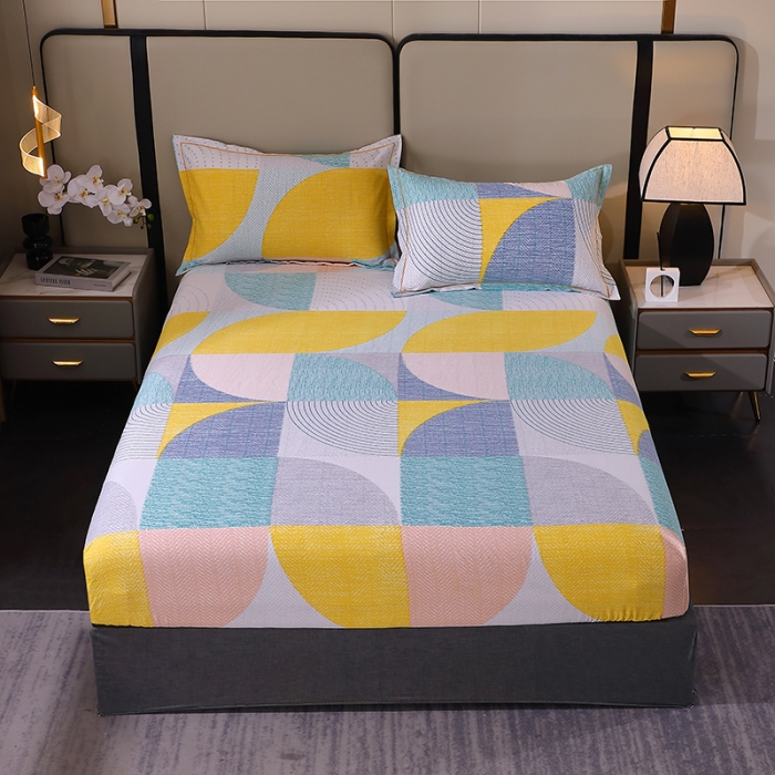 91家纺网 家纺一手货源 找家纺 晶缦 2023新款格林系列全棉活性磨毛多规格床笠 美好时光