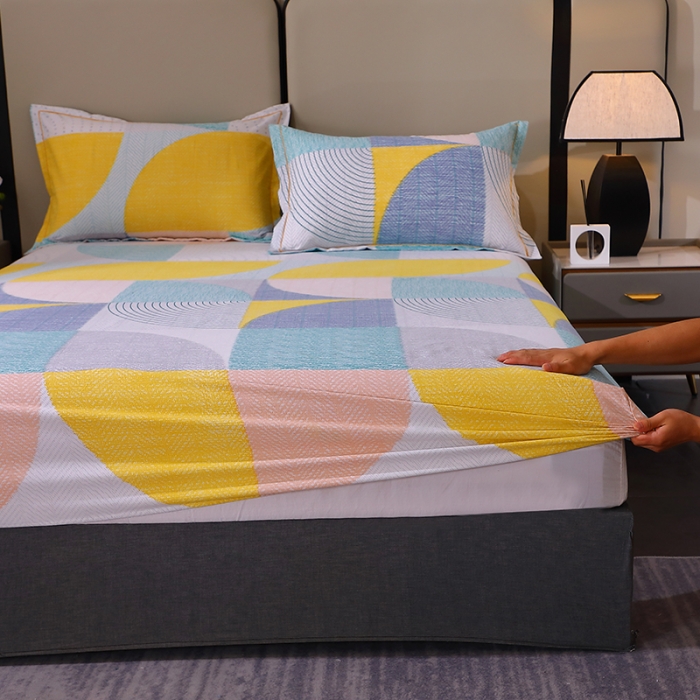 91家纺网 家纺一手货源 找家纺 晶缦 2023新款格林系列全棉活性磨毛多规格床笠 美好时光