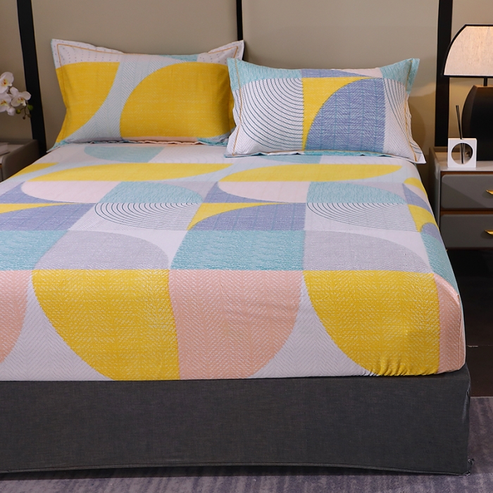 91家纺网 家纺一手货源 找家纺 晶缦 2023新款格林系列全棉活性磨毛多规格床笠 美好时光