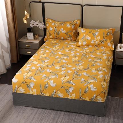 晶缦 2023新款格林系列全棉活性磨毛多规格床笠 如月梦黄