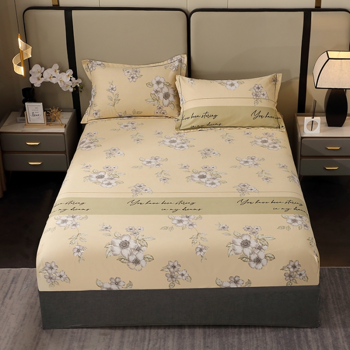 91家纺网 家纺一手货源 找家纺 晶缦 2023新款格林系列全棉活性磨毛多规格床笠 瑞丽