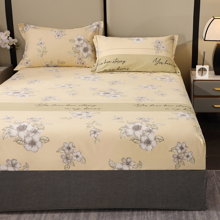 91家纺网 家纺一手货源 找家纺 晶缦 2023新款格林系列全棉活性磨毛多规格床笠 瑞丽