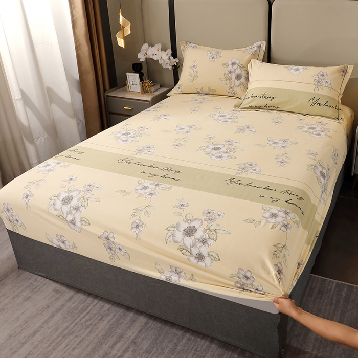 91家纺网 家纺一手货源 找家纺 晶缦 2023新款格林系列全棉活性磨毛多规格床笠 瑞丽