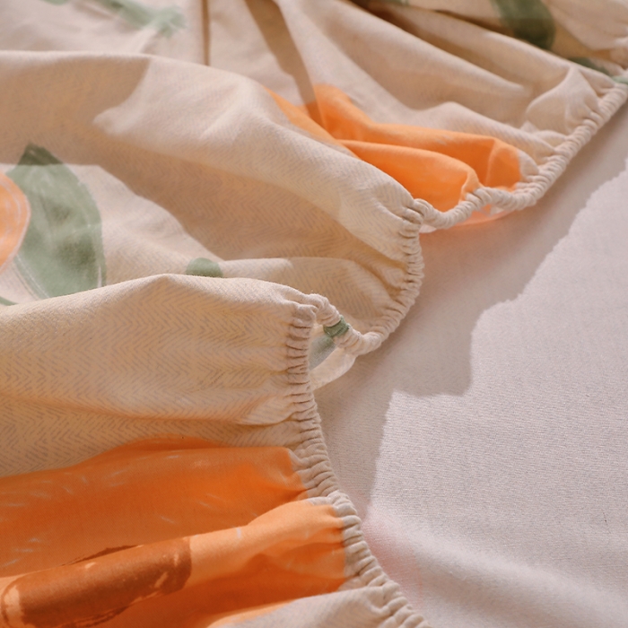 91家纺网 家纺一手货源 找家纺 晶缦 2023新款格林系列全棉活性磨毛多规格床笠 太阳花