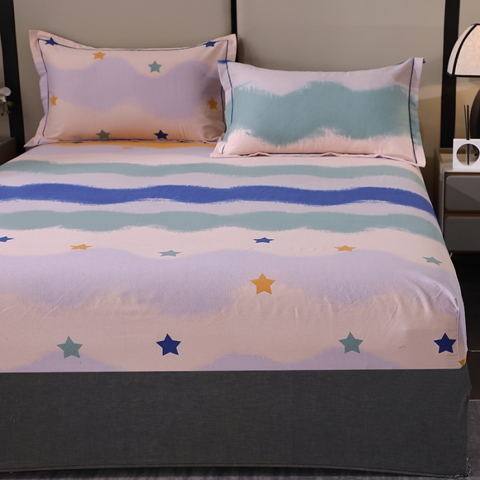 91家纺网 家纺一手货源 找家纺 晶缦 2023新款格林系列全棉活性磨毛多规格床笠 夏洛