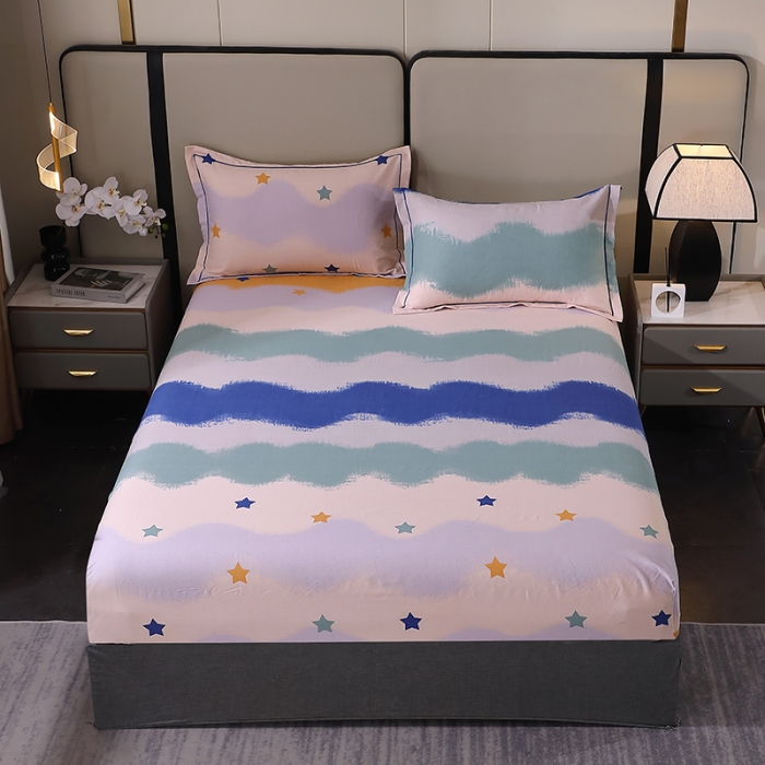 91家纺网 家纺一手货源 找家纺 晶缦 2023新款格林系列全棉活性磨毛多规格床笠 夏洛