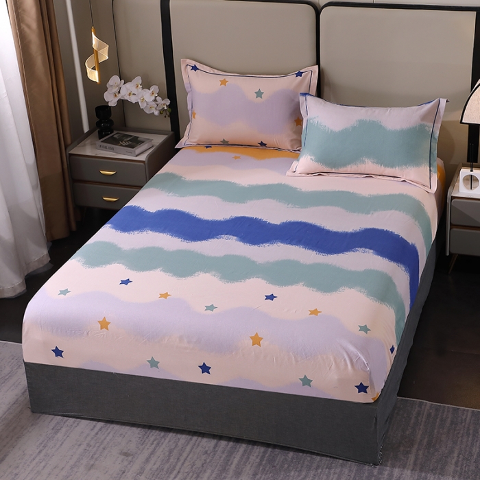 91家纺网 家纺一手货源 找家纺 晶缦 2023新款格林系列全棉活性磨毛多规格床笠 夏洛