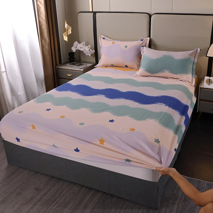 91家纺网 家纺一手货源 找家纺 晶缦 2023新款格林系列全棉活性磨毛多规格床笠 夏洛