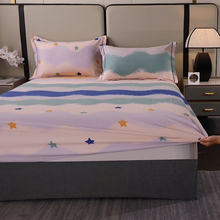 91家纺网 家纺一手货源 找家纺 晶缦 2023新款格林系列全棉活性磨毛多规格床笠 夏洛