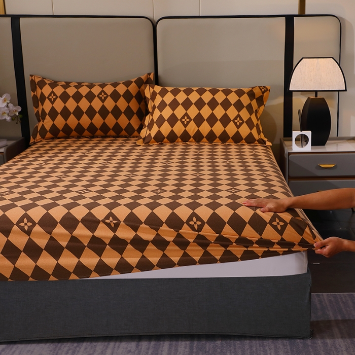 91家纺网 家纺一手货源 找家纺 晶缦 2023新款格林系列全棉活性磨毛多规格床笠 星罗